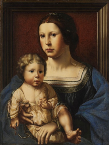 Virgin and Child Copy after Jan Gossart (Netherlandish, c. 1522) Oil on wood; Overall 17 7/8 x 13 5/8 in. (45.4 x 34.6 cm), painted surface 17 1/4 x 13 in. (43.8 x 33 cm)